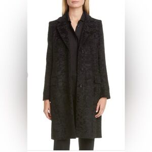 MaxMara Oncia Textured Alpaca &Wool Black Coat size IT 40